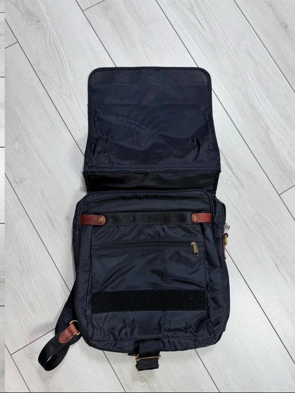 Mulberry Black Backpack with Brown Leather Trim